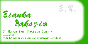 bianka makszim business card